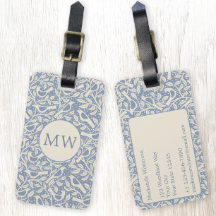 Erbe Vögel Monogramm Gepäckanhänger