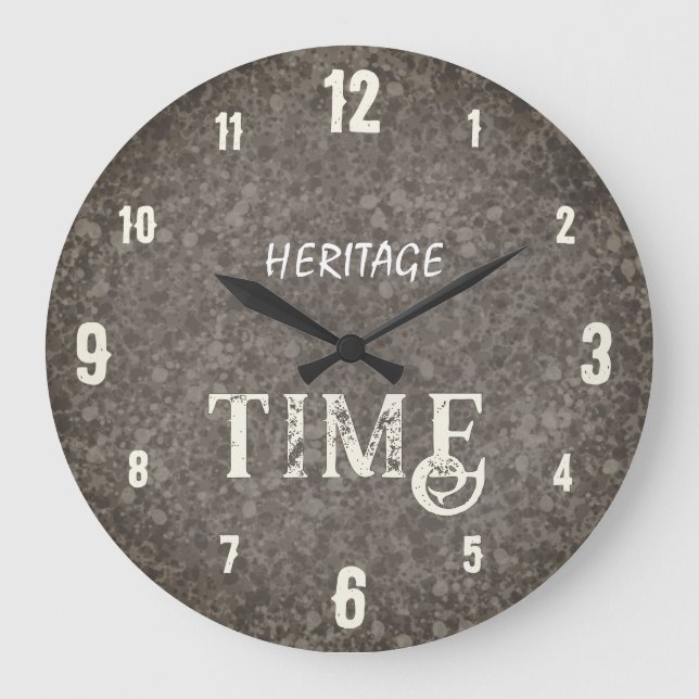 Erbe Zeit Vintage Große Wanduhr (Vorderseite)