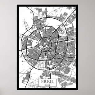 Erbil Irak Stadtplan Poster