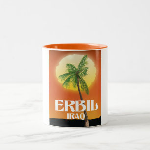 Erbil Iraq Travel Poster Zweifarbige Tasse