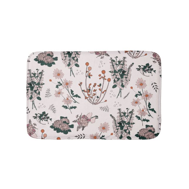 Erblassen Sie - rosa französisches Blumen Badematte (Vorderseite)