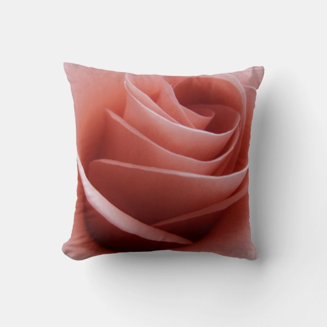Erblassen Sie - rosa Rosen-Kissen Kissen (Vorderseite)