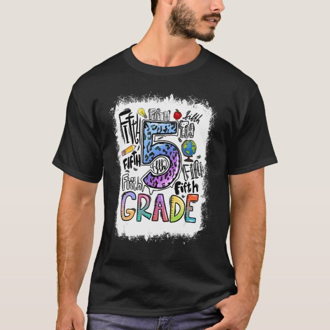Erbleichte Typografie der 5. T-Shirt (Vorderseite)