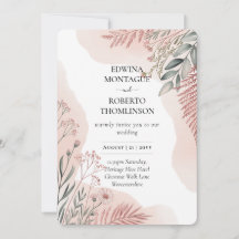 Erbliches Rosa und Salbei Botanische Hochzeit