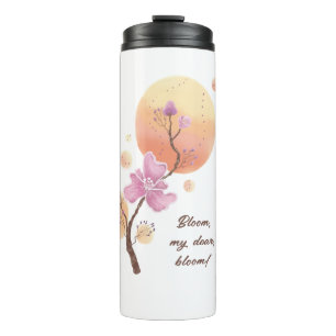 erblühende Blume Muttertag Thermosbecher