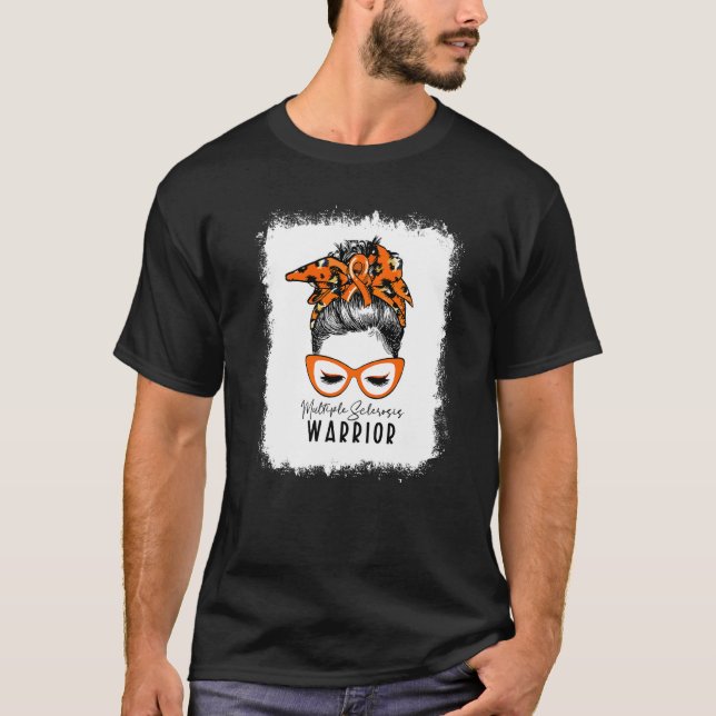 Erbluten Multiple Sklerose Kriegerin Messy Bun Ms  T-Shirt (Vorderseite)