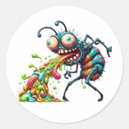 Erbrechen Bug eine psychedelische Explosion der We Runder Aufkleber