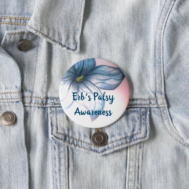 Erb's Palsy Awareness Beautiful Blume Button (Beispiel)