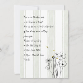 Erbschaft Bienen Moderne Handgeschriebene Hochzeit Einladung