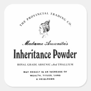 Erbschafts-Pulver - Apothekeraufkleber Quadratischer Aufkleber