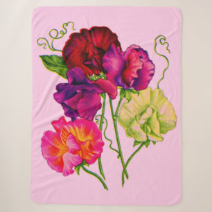 Erbse, lila und rosa sherpadecke