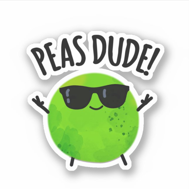 Erbse Typ Funny Veggie Pea Pub Aufkleber (Vorderseite)