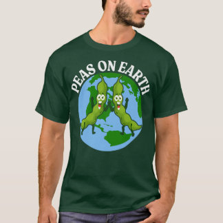 Erbsen auf der Erde Frieden Vegan und vegetarisch T-Shirt