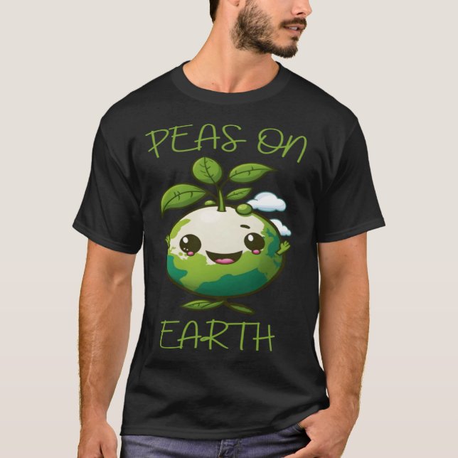 Erbsen auf der Erde Vegan Vegetarier Pflanzenfrei T-Shirt (Vorderseite)