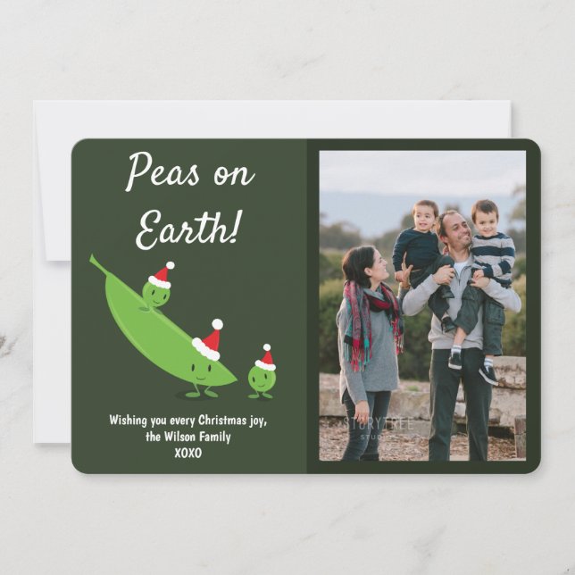 Erbsen auf Erden Funny Foto Weihnachten (Vorderseite)