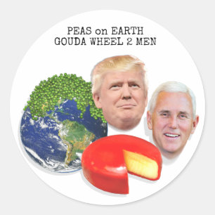 Erbsen auf Mann-Trumpf u. Pennys des Runder Aufkleber