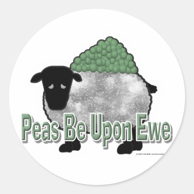 Erbsen bei Ewe Runder Aufkleber (Vorderseite)