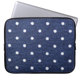 Erbsen-Briefmarke: Textur aus denim Stoff. Laptopschutzhülle