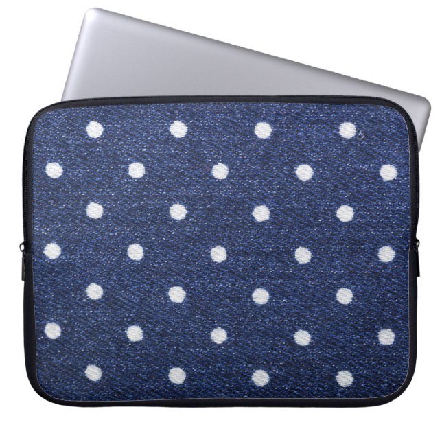 Erbsen-Briefmarke: Textur aus denim Stoff. Laptopschutzhülle (Vorderseite)