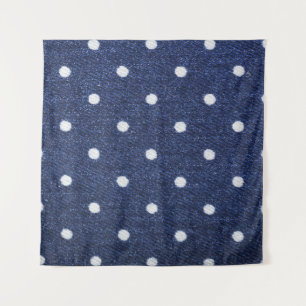 Erbsen-Briefmarke: Textur aus denim Stoff. Wandteppich