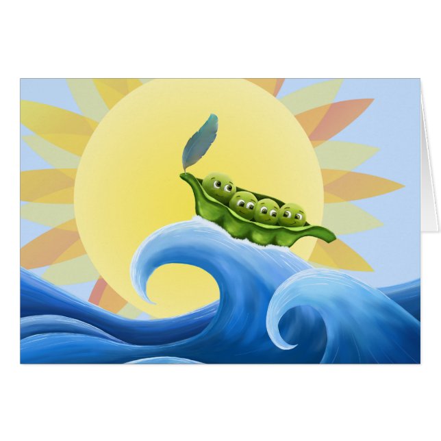 Erbsen in einer Hülse auf einer Welle - Spaß - (Vorderseite (Horizontal))