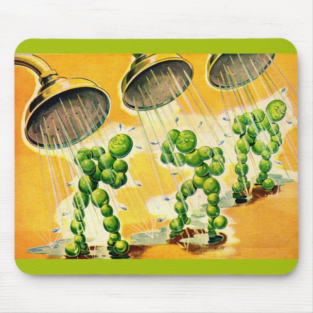Erbsen mit Duschen Mousepad (Vorne)