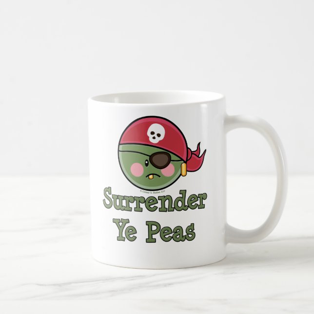 Erbsen-Piraten-lustige Schale Kaffeetasse (Rechts)
