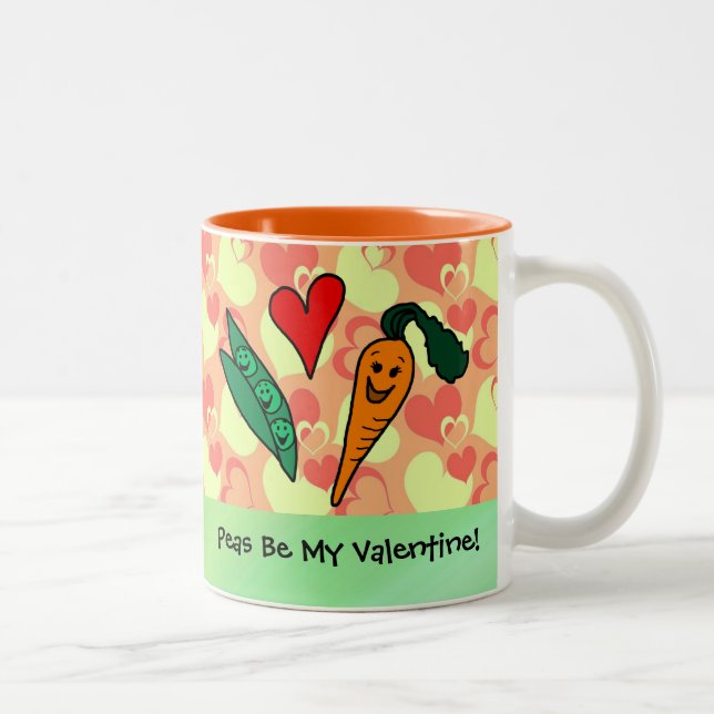 Erbsen sind mein Valentinsgruß Zweifarbige Tasse (Rechts)