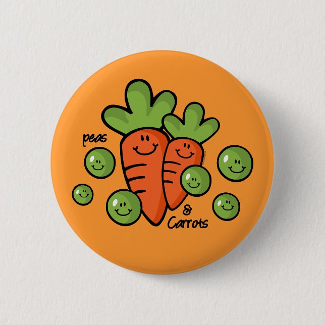 Erbsen und Karotten Button (Vorderseite)