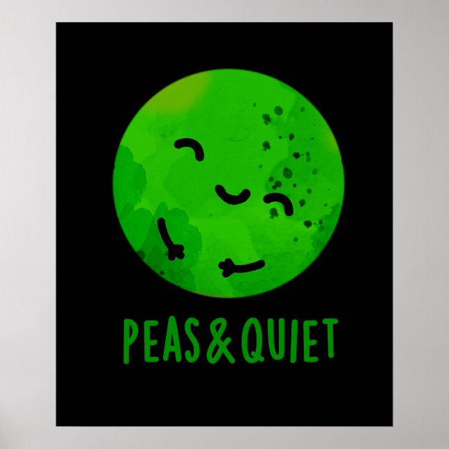 Erbsen und leise Funny Veggie Pea Pub Dark BG Poster (Vorne)