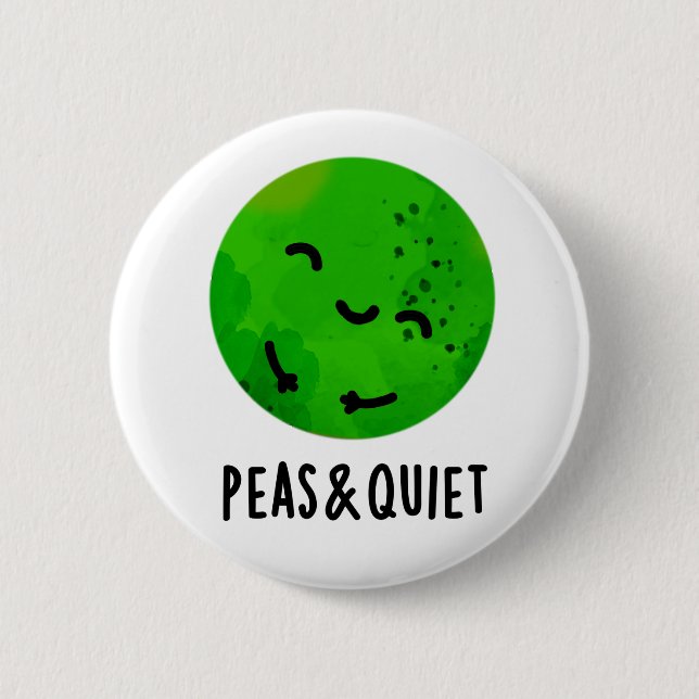 Erbsen und ruhige, sonnige Veggie Pea Puppe Button (Vorderseite)