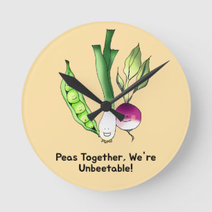 Erbsen und Veggie Die besten Freunde Pub Runde Wanduhr