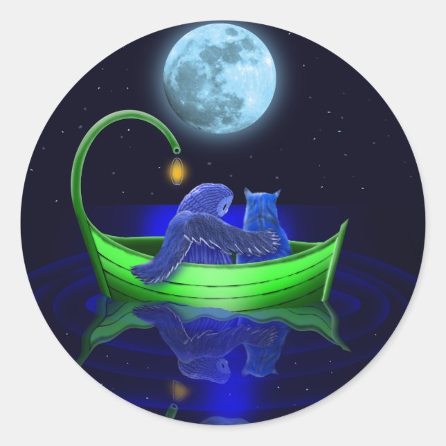 Erbsenboot Runder Aufkleber (Vorderseite)