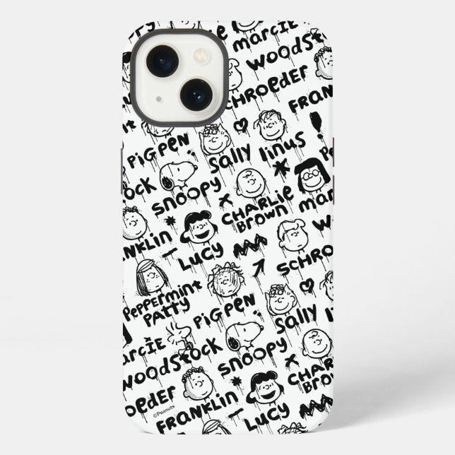 Erbsencharaktere Graffiti-Muster iPhone Hülle (Rückseite)