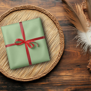 Erbsengrün einfarbig Klassisch Elegant Geschenkpapier