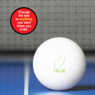 Erbsengrüne Monogrammierung Tischtennisball