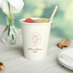 Erbstück-Garten Klassische Florale Rosen-Hochzeit Pappbecher