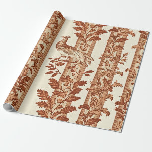 Erbstück-Henne-Blumenstreifen-Toile-Muster Geschenkpapier