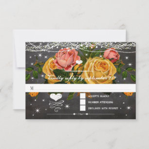 Erbstück Rosen Tafel Typography RSVP Karte