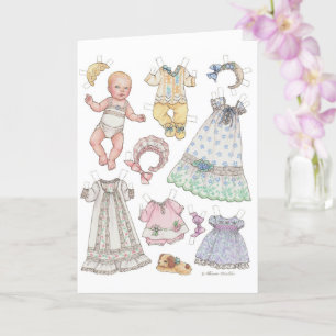 Erbstück-Stil Baby-Papierpuppe leere Notizkarte Karte