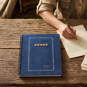 Erbteil Stickerei-Look Leinen mit Gold Notizbuch