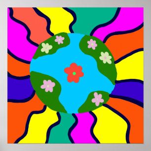 Erd-Retro-Vibes-Kunst Poster