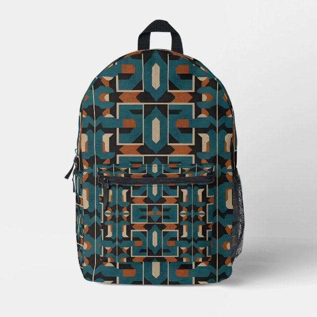 Erd- und Sky-Grid Bedruckter Rucksack (Vorderseite)