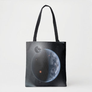 Erdähnlicher Planet mit Ozeanen, die seine Oberflä Tasche
