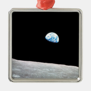 Erdaufgang von Mond Raum Foto Ornament Aus Metall