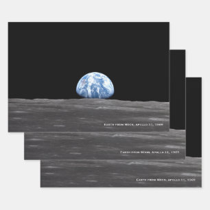 Erdaufstieg über dem Mond, Apollo 11, 1969 Geschenkpapier Set