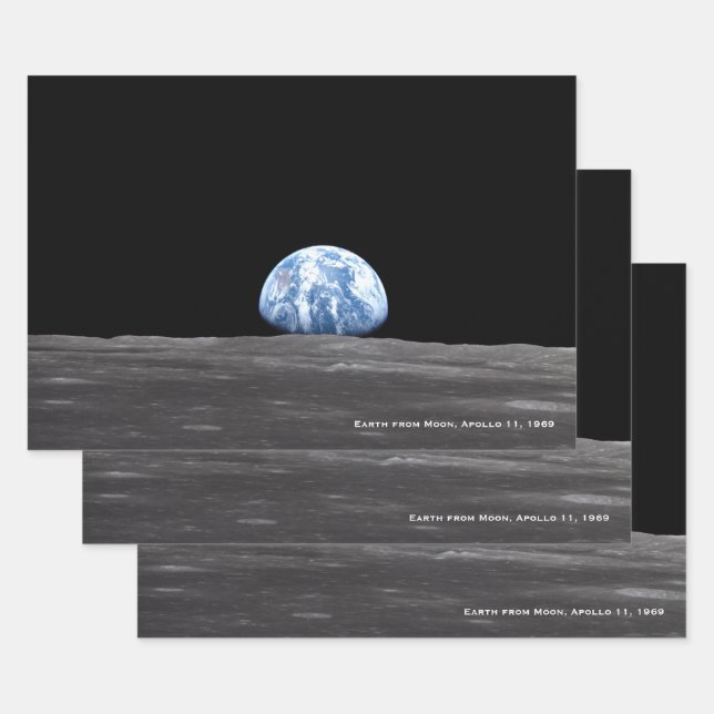 Erdaufstieg über dem Mond, Apollo 11, 1969 Geschenkpapier Set (Set)