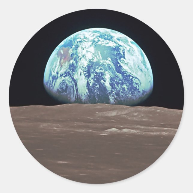 Erdbeben vom Mond Runder Aufkleber (Vorderseite)