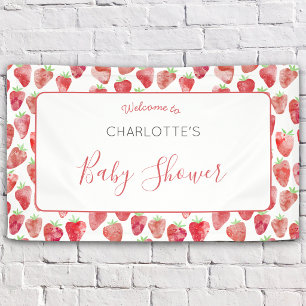 Erdbeer-Baby-Party Banner