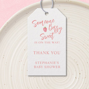 Erdbeer-Baby-Party  Geschenkanhänger